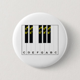 Badge Rond 5 Cm Notes de piano