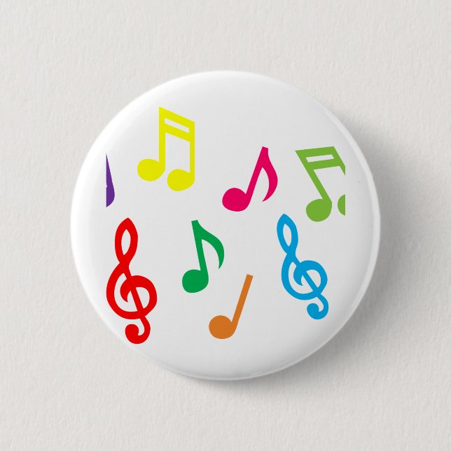 Badge Rond 5 Cm Notes musicales (Devant)