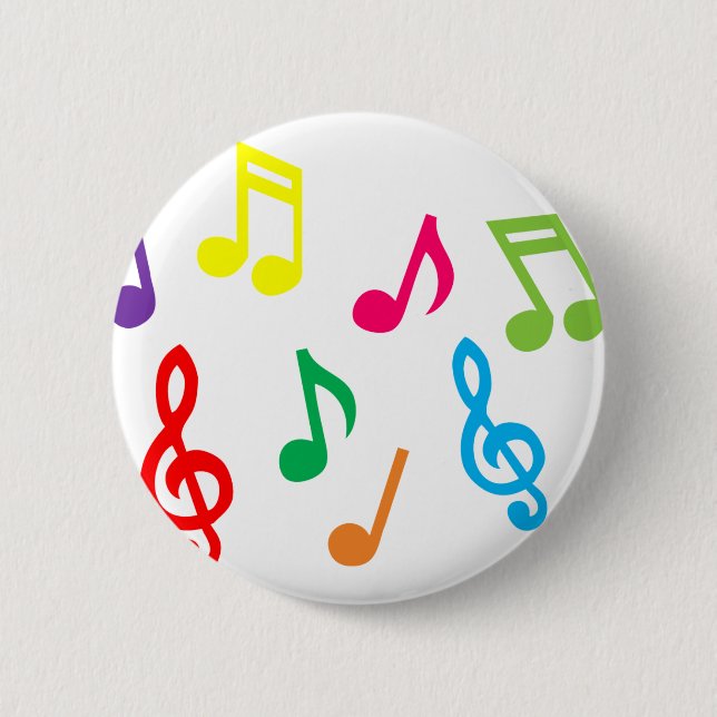 Badge Rond 5 Cm Notes musicales (Devant)