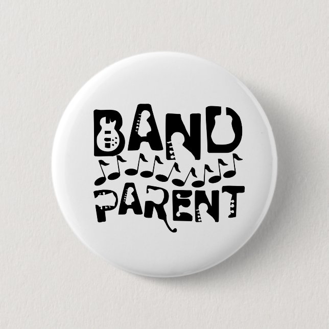 Badge Rond 5 Cm Notes musicales des parents de bande (Devant)