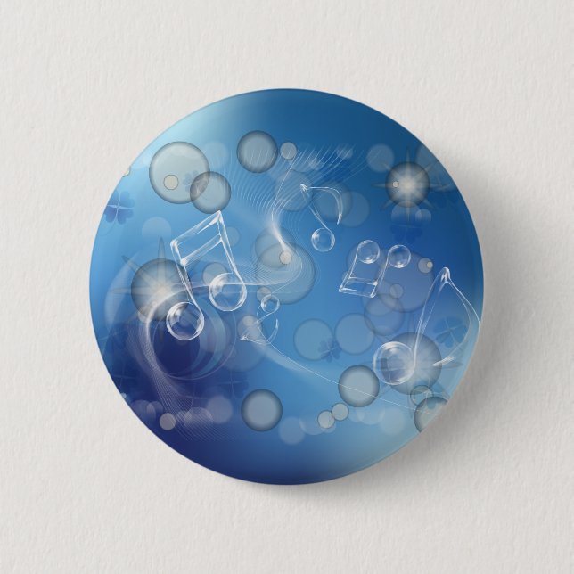 Badge Rond 5 Cm Notes musicales en verre d'Imaginaire (Devant)