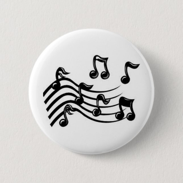 Badge Rond 5 Cm notes musicales noires (Devant)