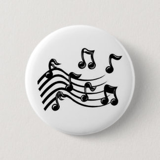 Badge Rond 5 Cm notes musicales noires