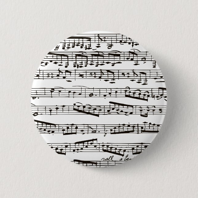 Badge Rond 5 Cm Notes musicales noires et blanches (Devant)