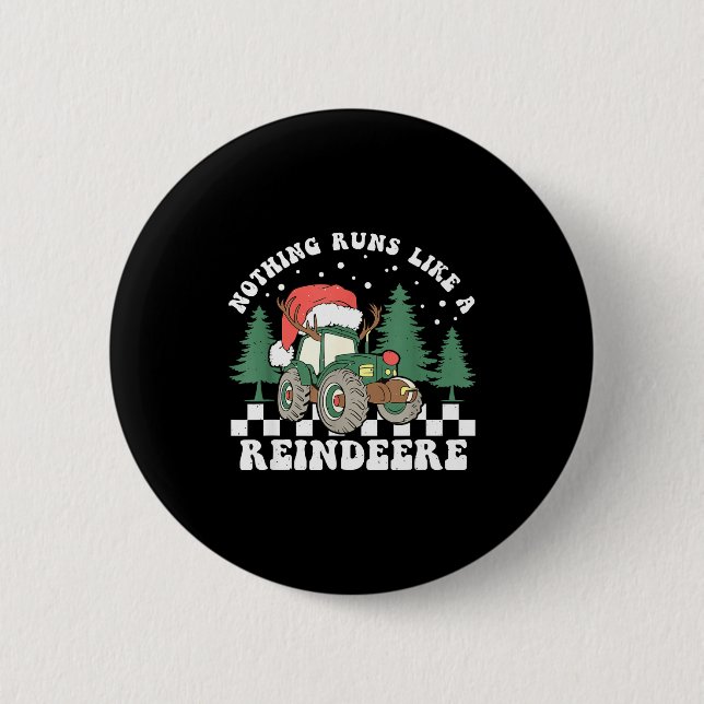Badge Rond 5 Cm Nothing Runs Like A Reindeer Funny Christmas Famil (Devant)