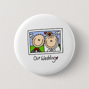 Badge Rond 5 Cm Notre bouton de mariage