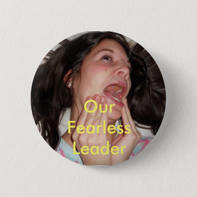 Badge Rond 5 Cm Notre chef courageux (Devant)