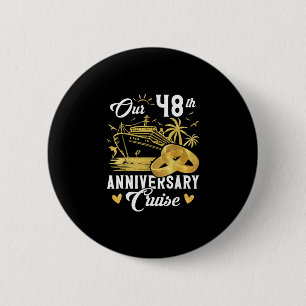 Badge Rond 5 Cm Notre couple pour les vacances de croisière dorée