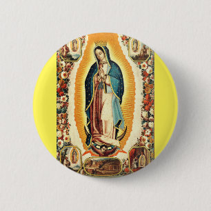 Badge Rond 5 Cm Notre-Dame de Guadalupe Radiant Art
