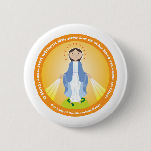 Badge Rond 5 Cm Notre-Dame de la Médaille Miraculeuse