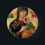 Badge Rond 5 Cm Notre Dame de l'aide perpétuelle icône Vierge Mari<br><div class="desc">L'icône byzantine Vladimir Madonna et l'enfant,  Notre Dame de Perpetual Aide</div>