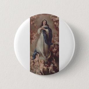Badge Rond 5 Cm Notre-Dame de l'Immaculée Conception Art