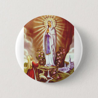 Badge Rond 5 Cm Notre Dame de Lourdes