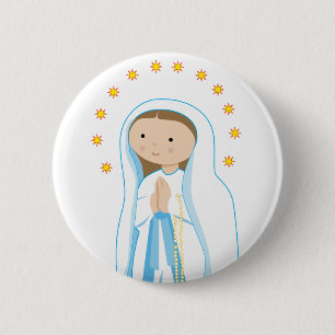 Badge Rond 5 Cm Notre Dame de Lourdes