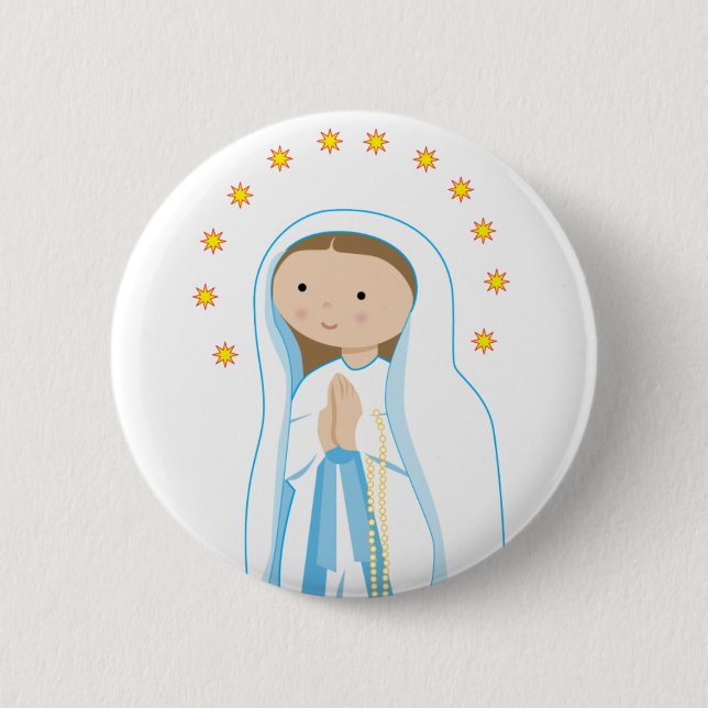 Badge Rond 5 Cm Notre Dame de Lourdes (Devant)