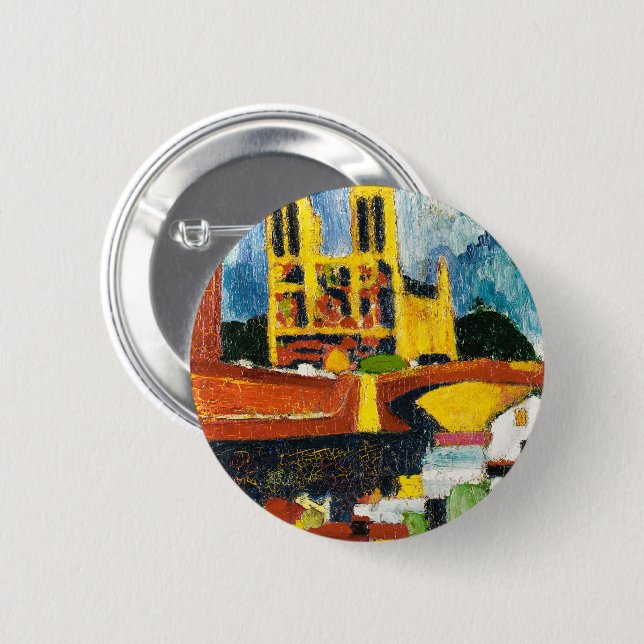 Badge Rond 5 Cm Notre Dame par Henry Lyman Sayen (Devant & derrière)