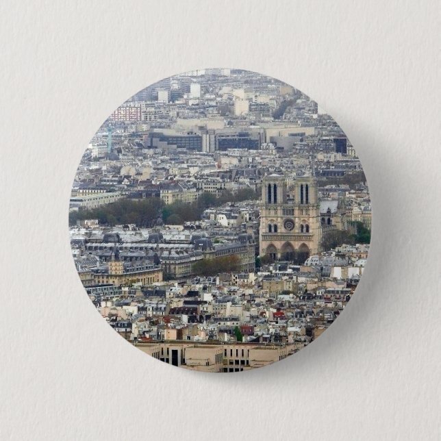 Badge Rond 5 Cm Notre Dame Paris France (Devant)