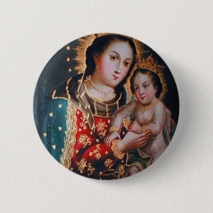 BADGE ROND 5 CM NOTRE-DAME REFUGE DES PÉCHEURS