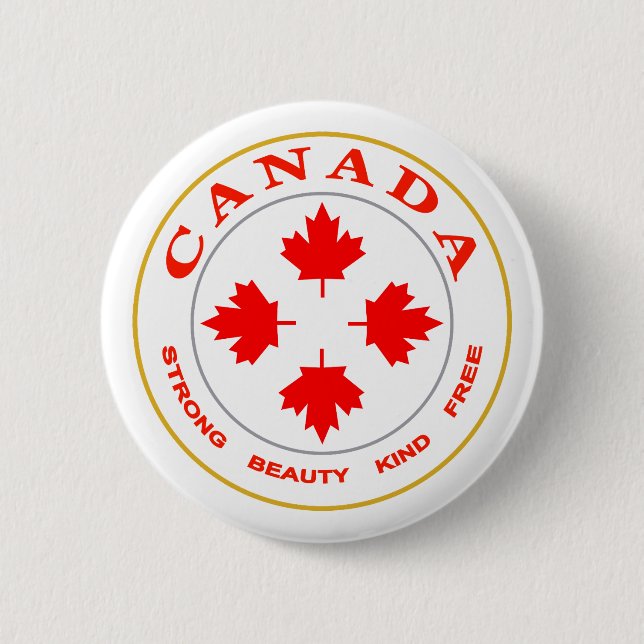 Badge Rond 5 Cm Notre emblème du Canada (Devant)