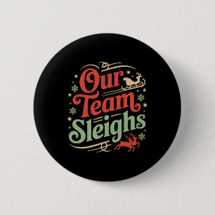 Badge Rond 5 Cm Notre équipe renverse les rennes de Noël du travai