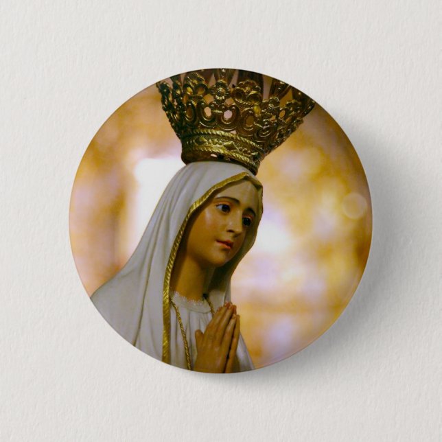 Badge Rond 5 Cm Notre Madame de Fatima (Devant)