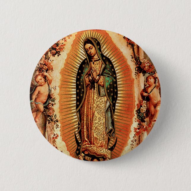 Badge Rond 5 Cm Notre Madame de Guadalupe (Devant)
