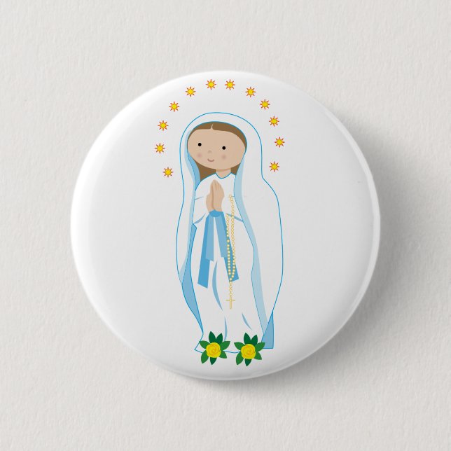 Badge Rond 5 Cm Notre Madame de Lourdes (Devant)