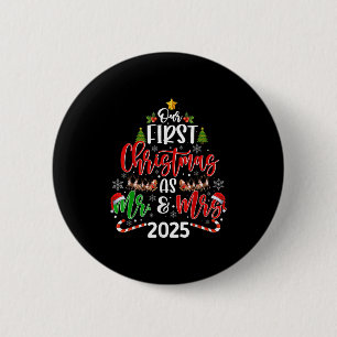 Badge Rond 5 Cm Notre Premier Noël En Tant Que M. & ; Coup De N