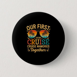 Badge Rond 5 Cm Notre Première Croisière Ensemble 2026 Famille Cou