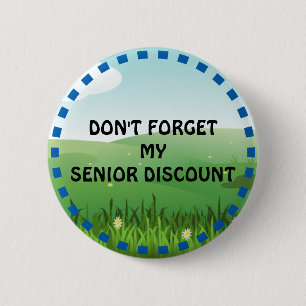 Badge Rond 5 Cm N'oubliez pas mon rabais pour seniors