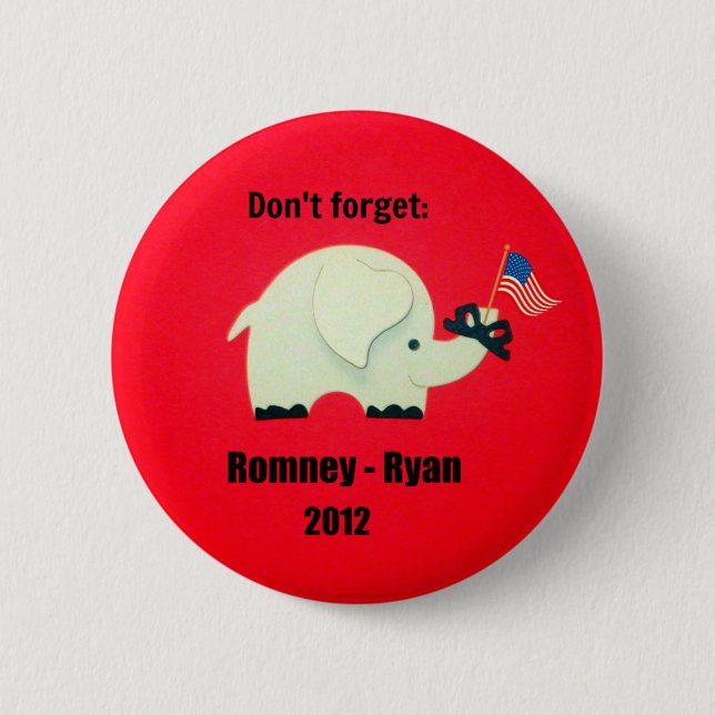 Badge Rond 5 Cm N'oubliez pas : Romney - Ryan 2012 (Devant)