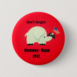 Badge Rond 5 Cm N'oubliez pas : Romney - Ryan 2012