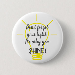 Badge Rond 5 Cm N'oubliez pas votre bouton jaune clair