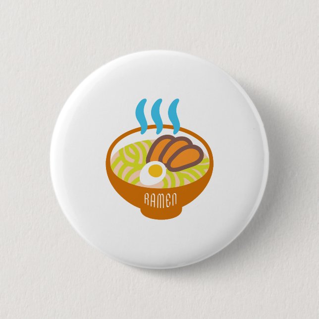 Badge Rond 5 Cm Nouilles de Ramen (Devant)