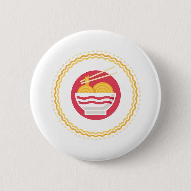Badge Rond 5 Cm nouilles ramen (Devant)