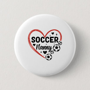 Badge Rond 5 Cm Nounou de football Cœur Nounou de joueur de footba