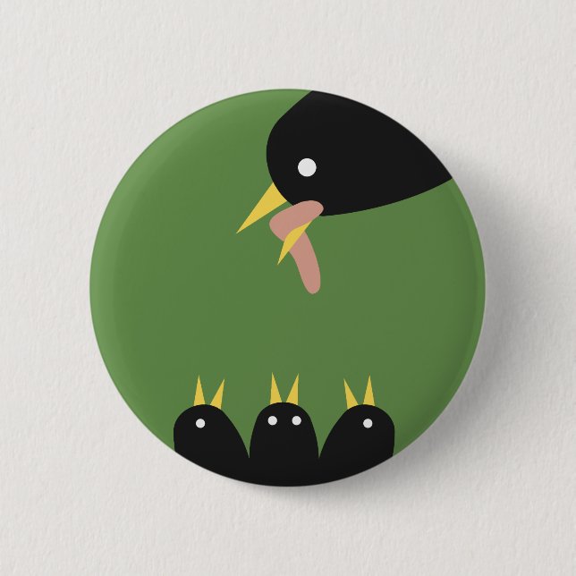 Badge Rond 5 Cm Nourriture d'oiseaux Jeune (Devant)