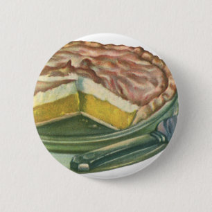 Badge Rond 5 Cm Nourriture vintage, dessert de tarte au citron mer