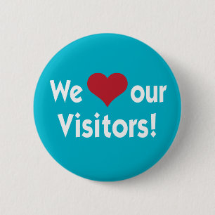 Badge Rond 5 Cm Nous aimons notre bouton de coeur de visiteurs