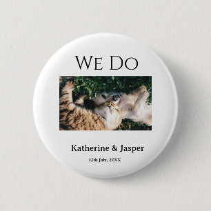 Badge Rond 5 Cm Nous faisons mariage fiançailles nom animal photo 