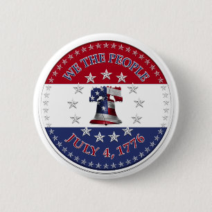 Badge Rond 5 Cm Nous le peuple 4 juillet 1776 Cloche avec 13 et 50