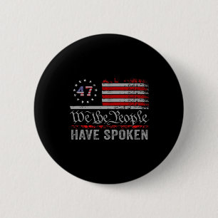 Badge Rond 5 Cm Nous le peuple avons parlé Trump 2024 Carte électo