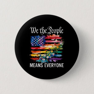 Badge Rond 5 Cm Nous Le Peuple Signifie Tout Le Monde Arc-en-ciel