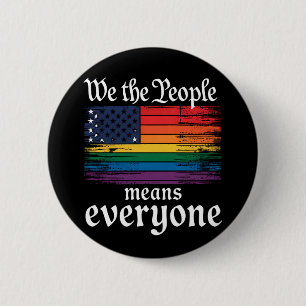 Badge Rond 5 Cm Nous Le Peuple Signifie Tout Le Monde Drapeau USA 