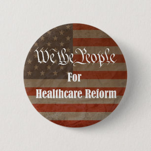 Badge Rond 5 Cm Nous les personnes pour la réforme de soins de