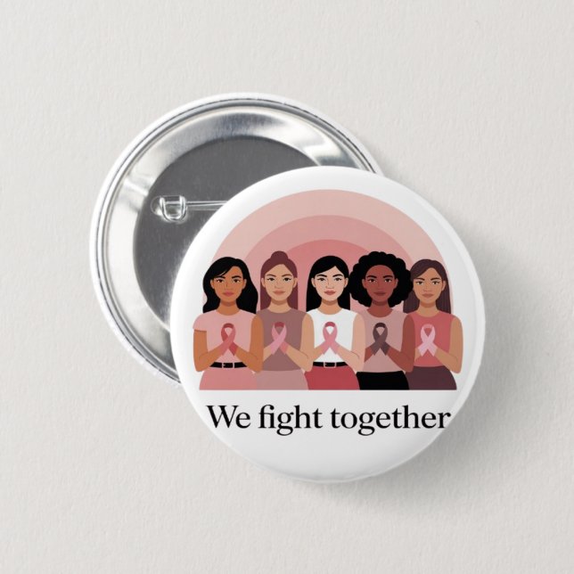 Badge Rond 5 Cm Nous Luttons Ensemble Conception de Sensibilisatio (Devant & derrière)