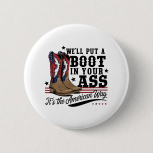 Badge Rond 5 Cm Nous mettrons Un Boot Dans Votre Western Cowgirl 4