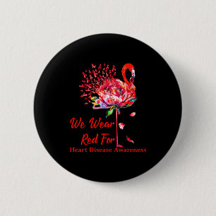 Badge Rond 5 Cm Nous Portons Du Rouge Pour La Journée De La Sensib