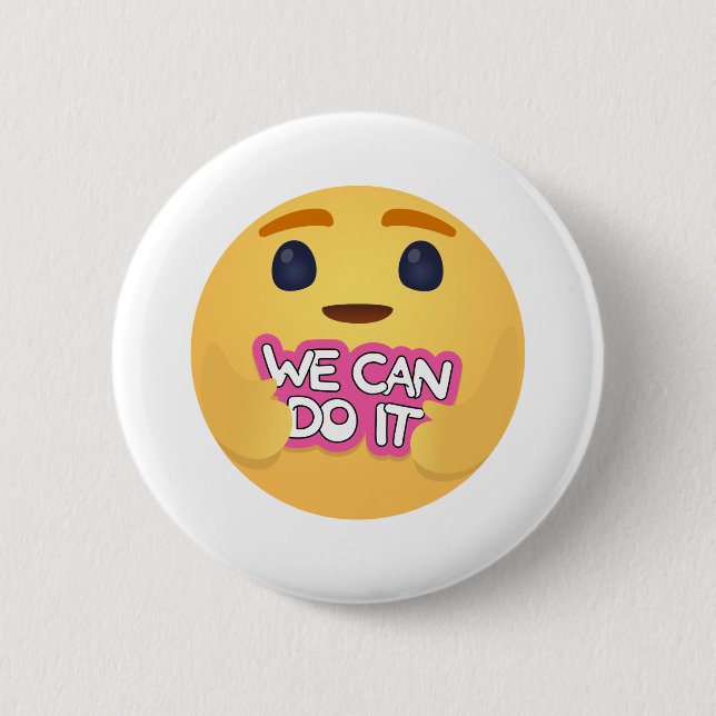 Badge Rond 5 Cm Nous pouvons le faire soin Emojis (Devant)