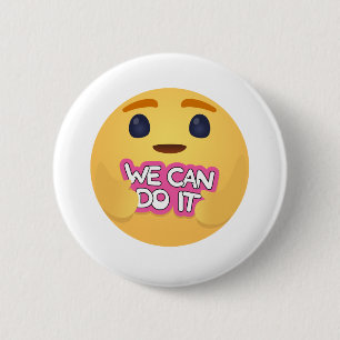 Badge Rond 5 Cm Nous pouvons le faire soin Emojis